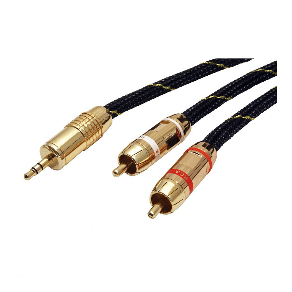 Audio kabel ROLINE GOLD 3.5mm na 2x RCA (Cinch), 10m-1