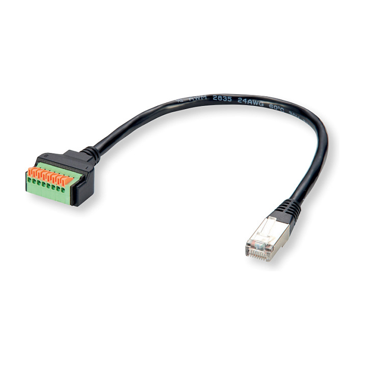 Mrežni adapter ROLINE RJ45 na 8-pinski terminalni blok (muški, push-button, 30 cm)