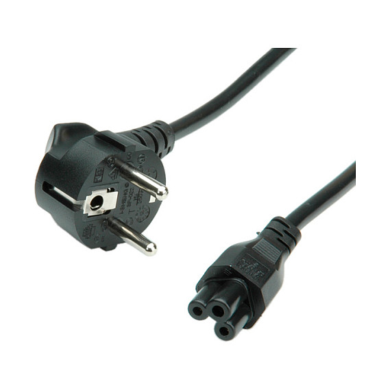 Kabel za napajanje ROLINE Schuko na IEC C5 (1.8m, crni)