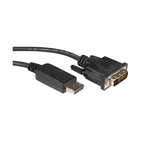 DisplayPort na DVI kabel ROLINE (DP na DVI-D), 1m, crni