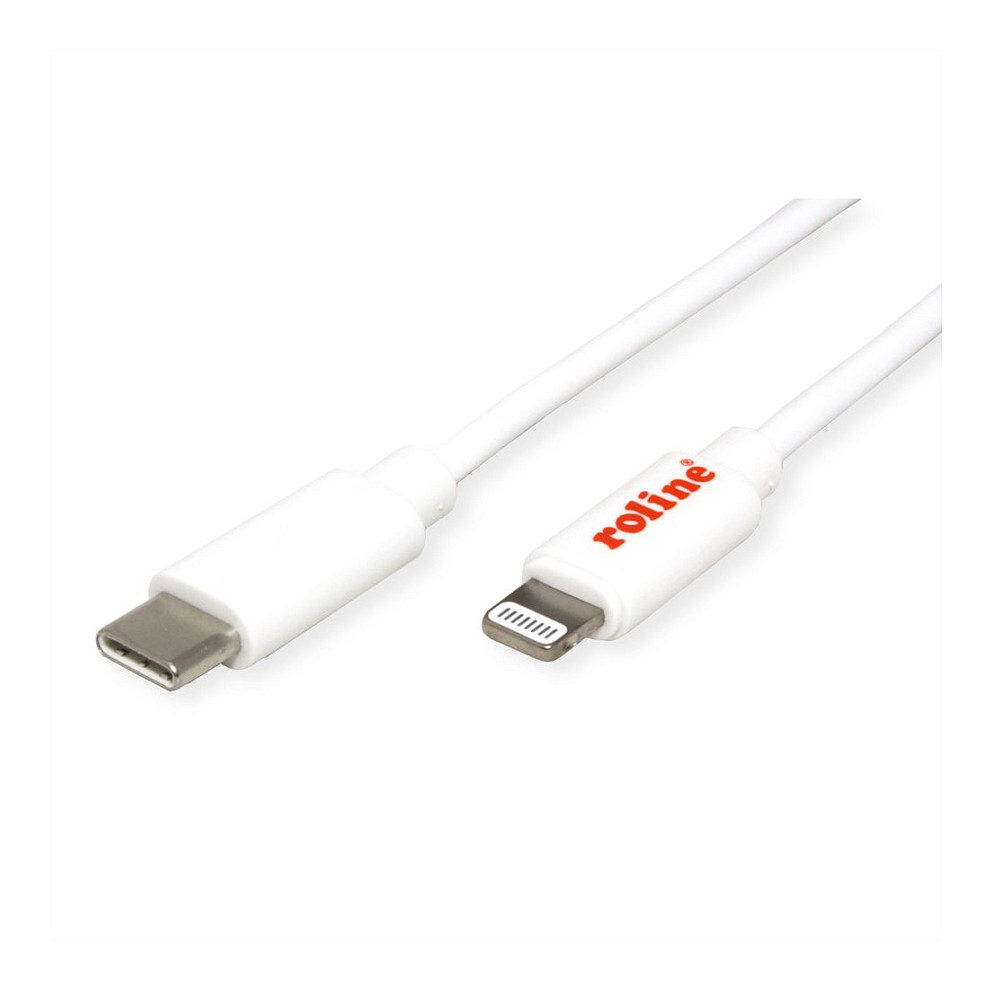 USB kabel ROLINE 2u1 (USB-A na USB-C i Lightning, 1m, bijeli)-0