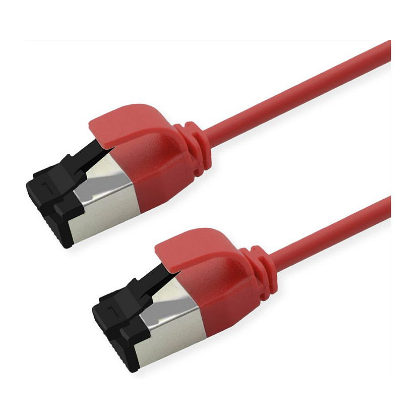 Mrežni kabel ROLINE S/FTP Cat.8.1 Slim (2m, crveni, LSOH, PoE)