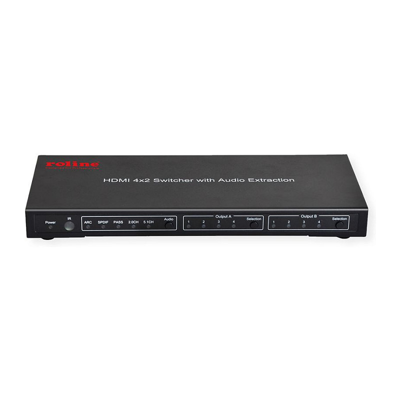 HDMI Matrix Switch ROLINE 4K 4x2 (4 ulaza, 2 izlaza, daljinski upravljač)-0