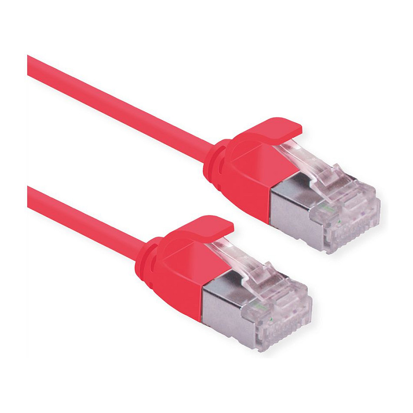 Mrežni kabel ROLINE U/FTP DataCenter Patch Cat.6A (0.3m, LSOH, slim, crveni)