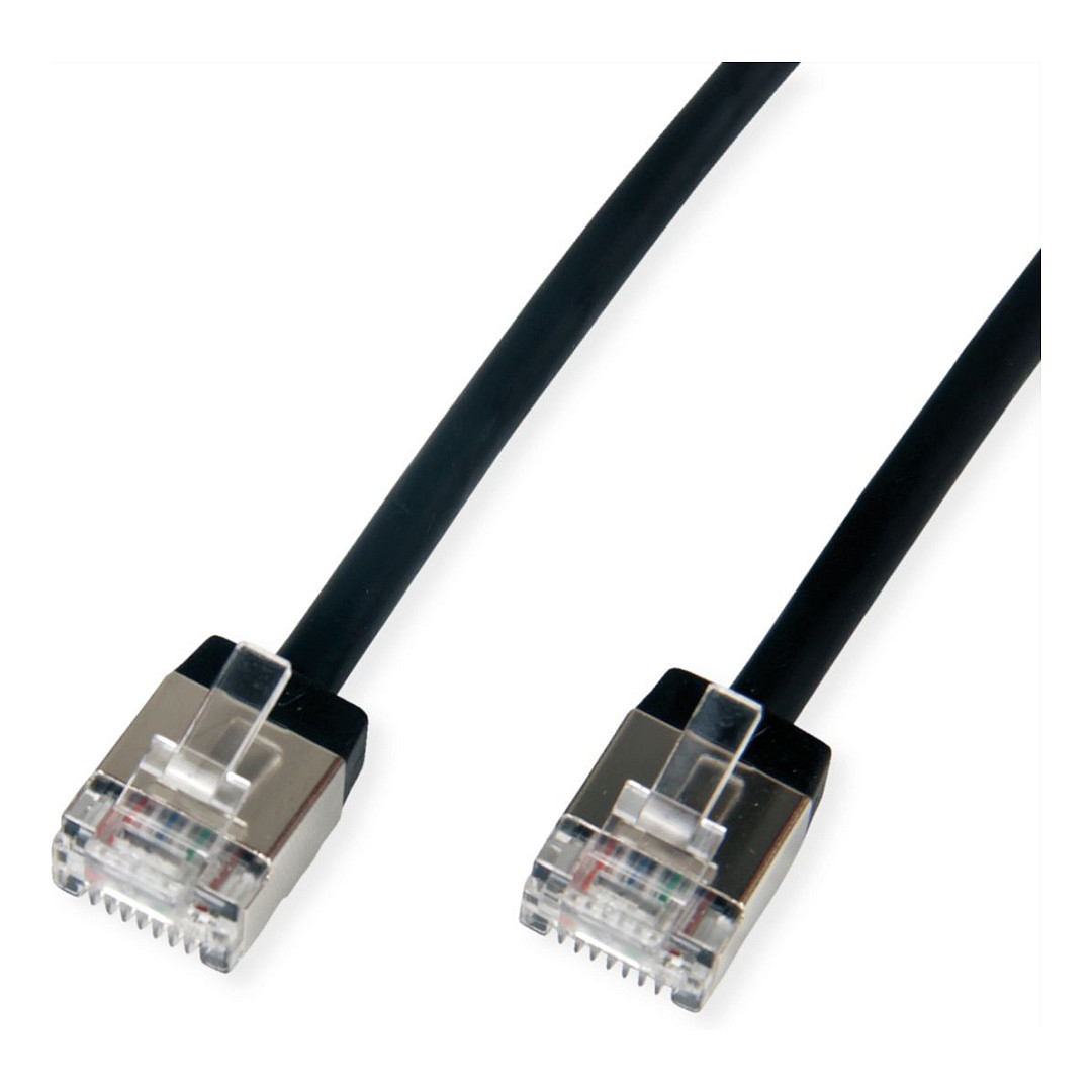 Mrežni kabel ROLINE U/FTP DataCenter Cat.6A (1m, LSOH, slim, crni)-0