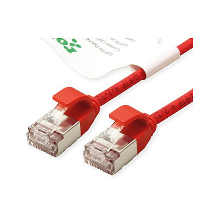 Mrežni kabel ROLINE GREEN U/FTP Cat.6A Slim (0.5m, LSOH, crveni)-1