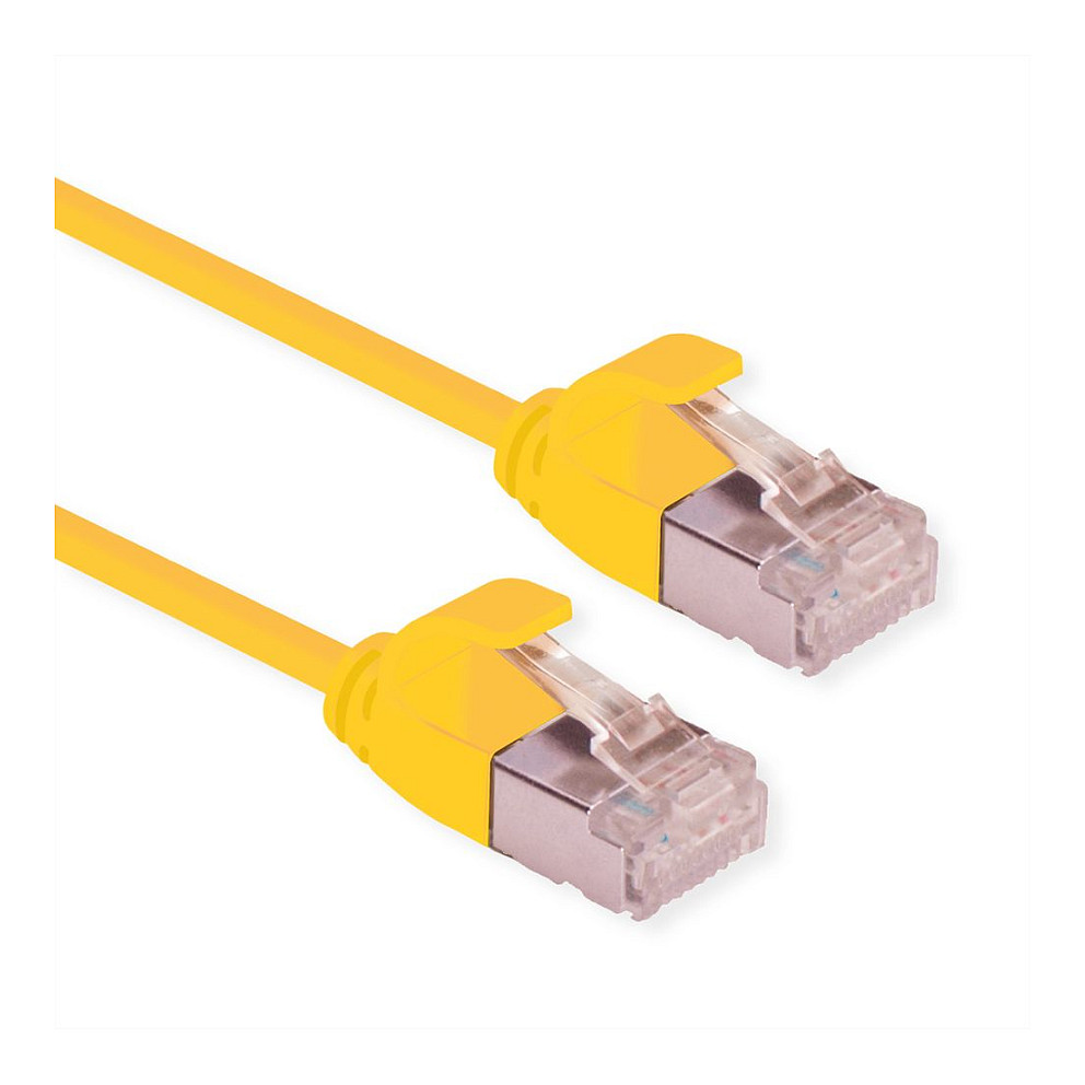Mrežni kabel ROLINE GREEN U/FTP Cat.6A (0.15m, LSOH, slim, žuti)