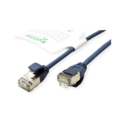 Mrežni kabel ROLINE GREEN U/FTP Cat.6A LSOH (slim, 0.15m, plavi)