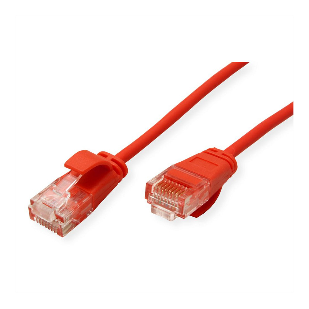 UTP Mrežni Kabel ROLINE GREEN Cat.6A Slim (LSOH, 0.15m, Crveni)-1