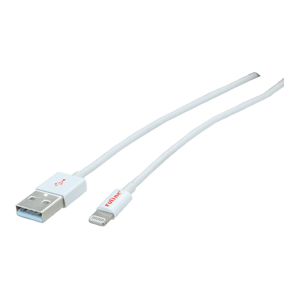 USB kabel ROLINE USB-A na Lightning (0.15m, bijeli)-0