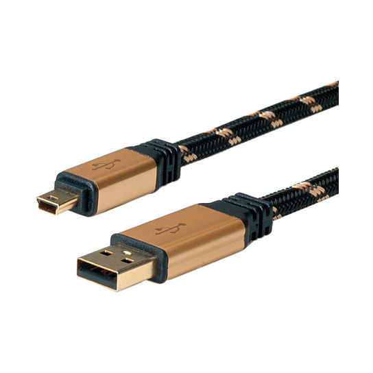 USB kabel ROLINE GOLD 2.0 (A na Mini-B 5-Pin), 1.8m-0