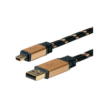 USB kabel ROLINE GOLD 2.0 (A na Mini-B 5-Pin), 1.8m-1