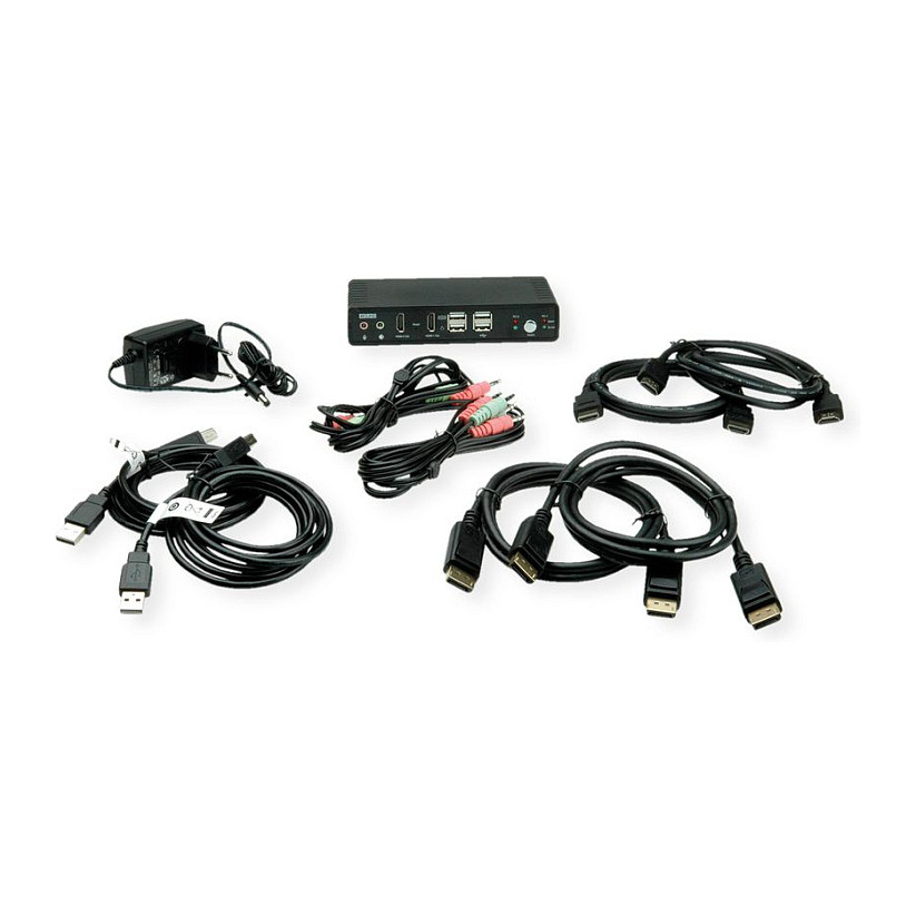 KVM preklopnik ROLINE Dual Head HDMI 4K60 (2 računala, 1 korisnik, USB 3.2 Hub, Audio)-2