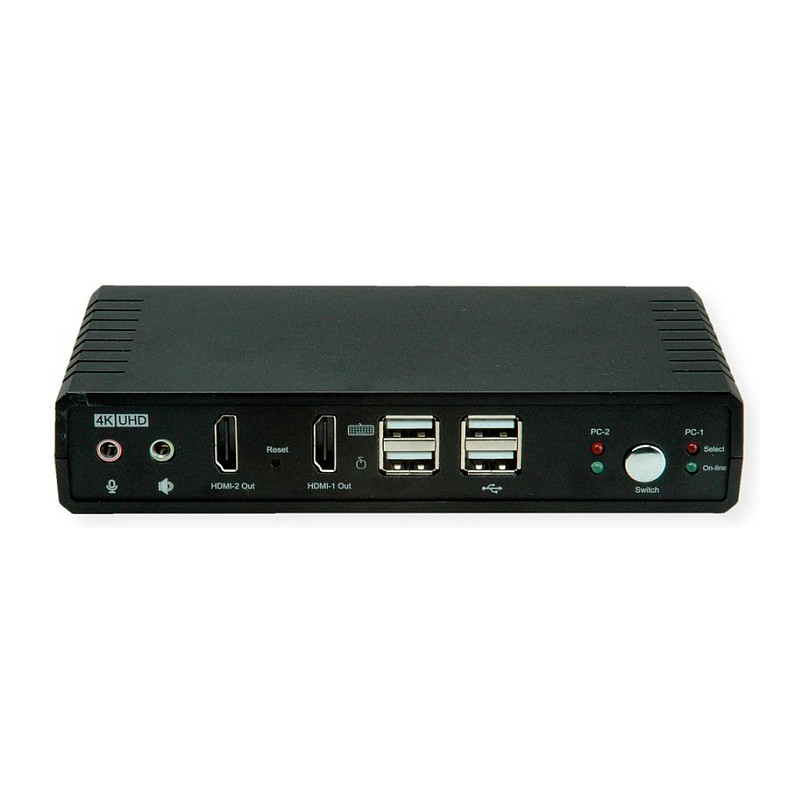KVM preklopnik ROLINE Dual Head HDMI 4K60 (2 računala, 1 korisnik, USB 3.2 Hub, Audio)-3