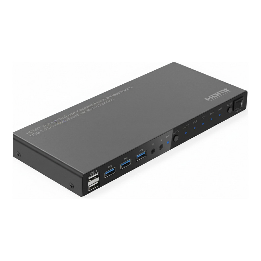KVM Switch ROLINE 14.01.3365 (4 PC na 1 monitor, 4K@60Hz, 3x USB 3.2 Hub)-0