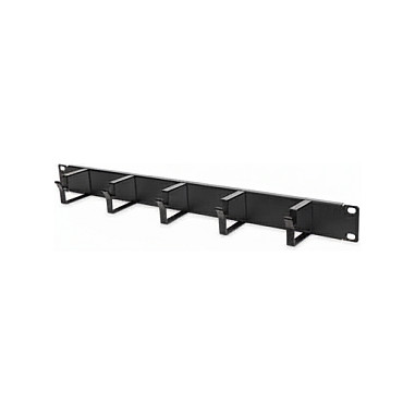 Panel za kabliranje EQUIP 128951 (19", 1U, 5 metalnih prstenova) crni