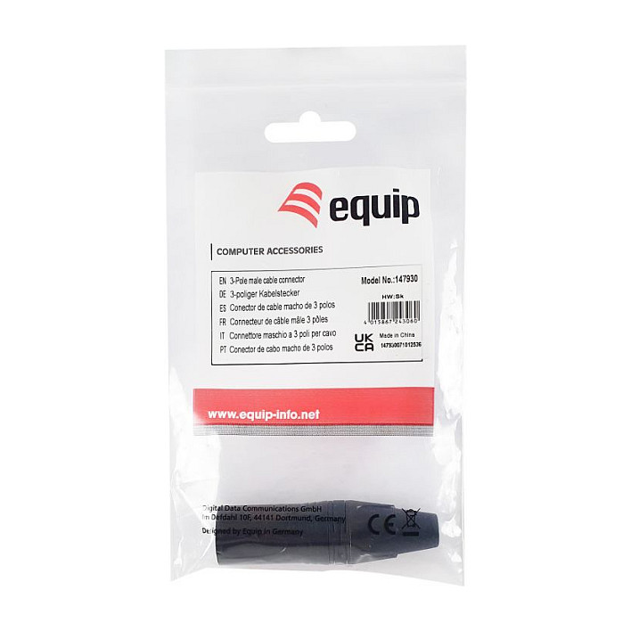 Kabel konektor EQUIP 128961 (3-pinski, muški, IP68, za kabele 5-9mm)-3