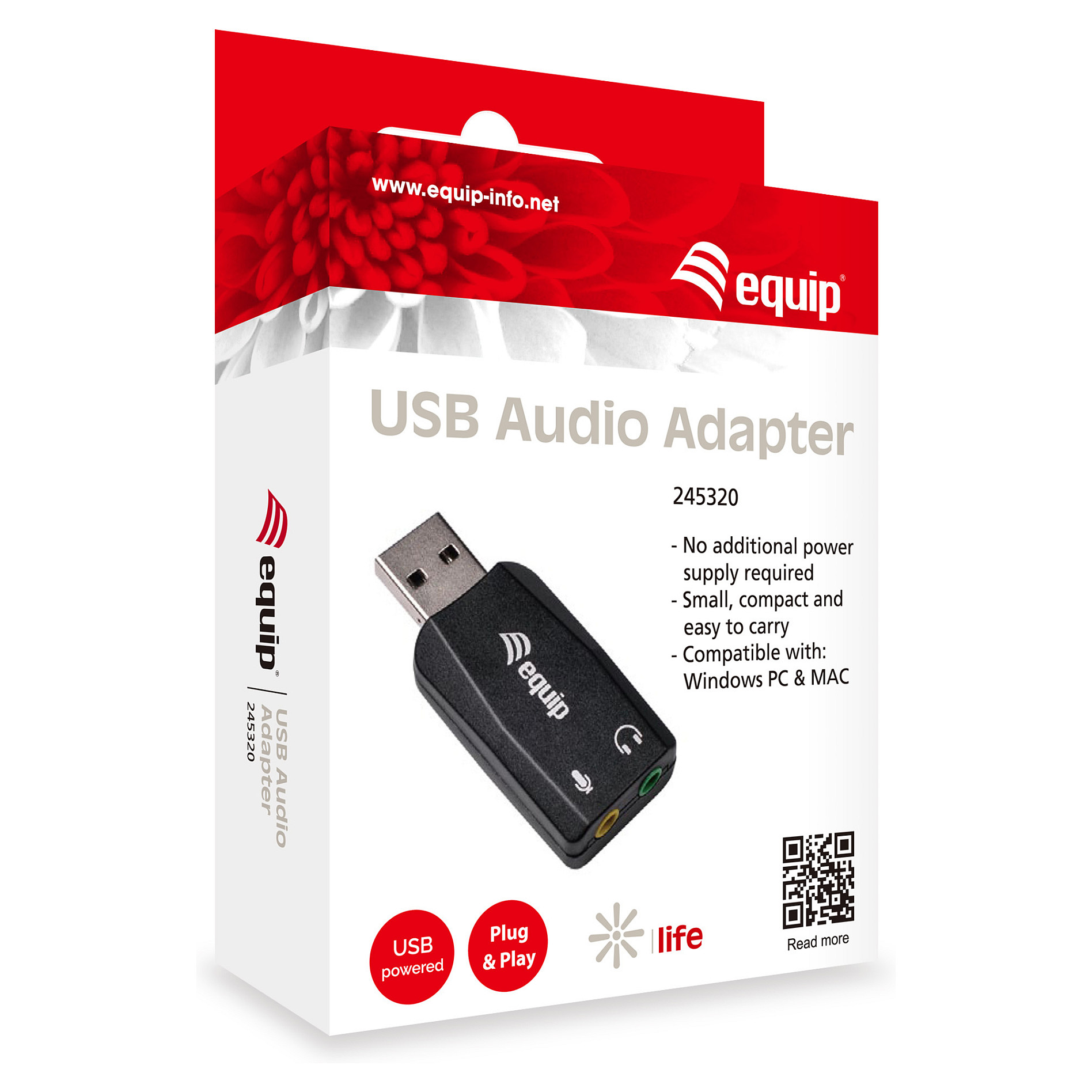 USB zvučna kartica EQUIP 128950 (USB-A na 2x 3.5mm Audio Adapter, Plug & Play)-2