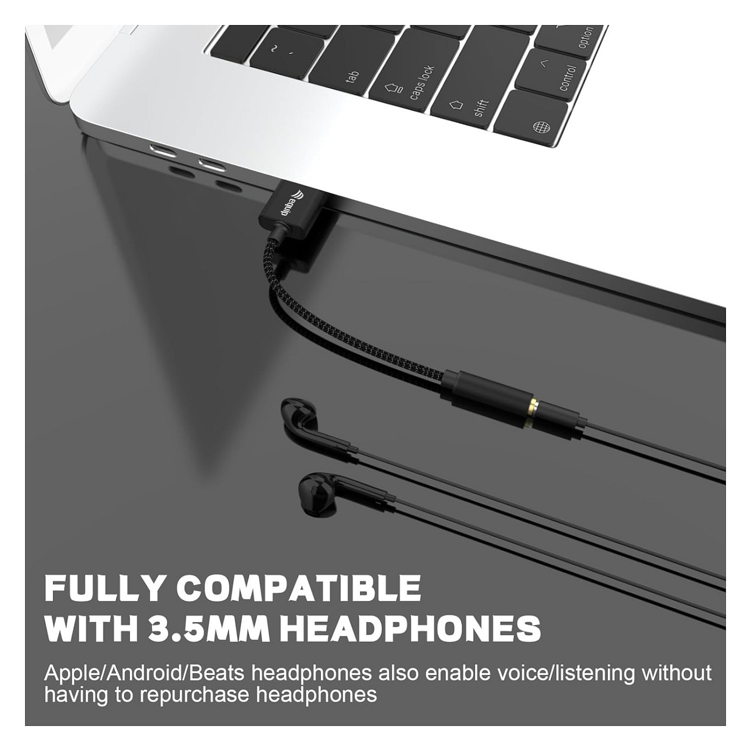 USB-A audio adapter EQUIP 133491 (USB-A na 3.5mm, DAC, 0.15m)-1