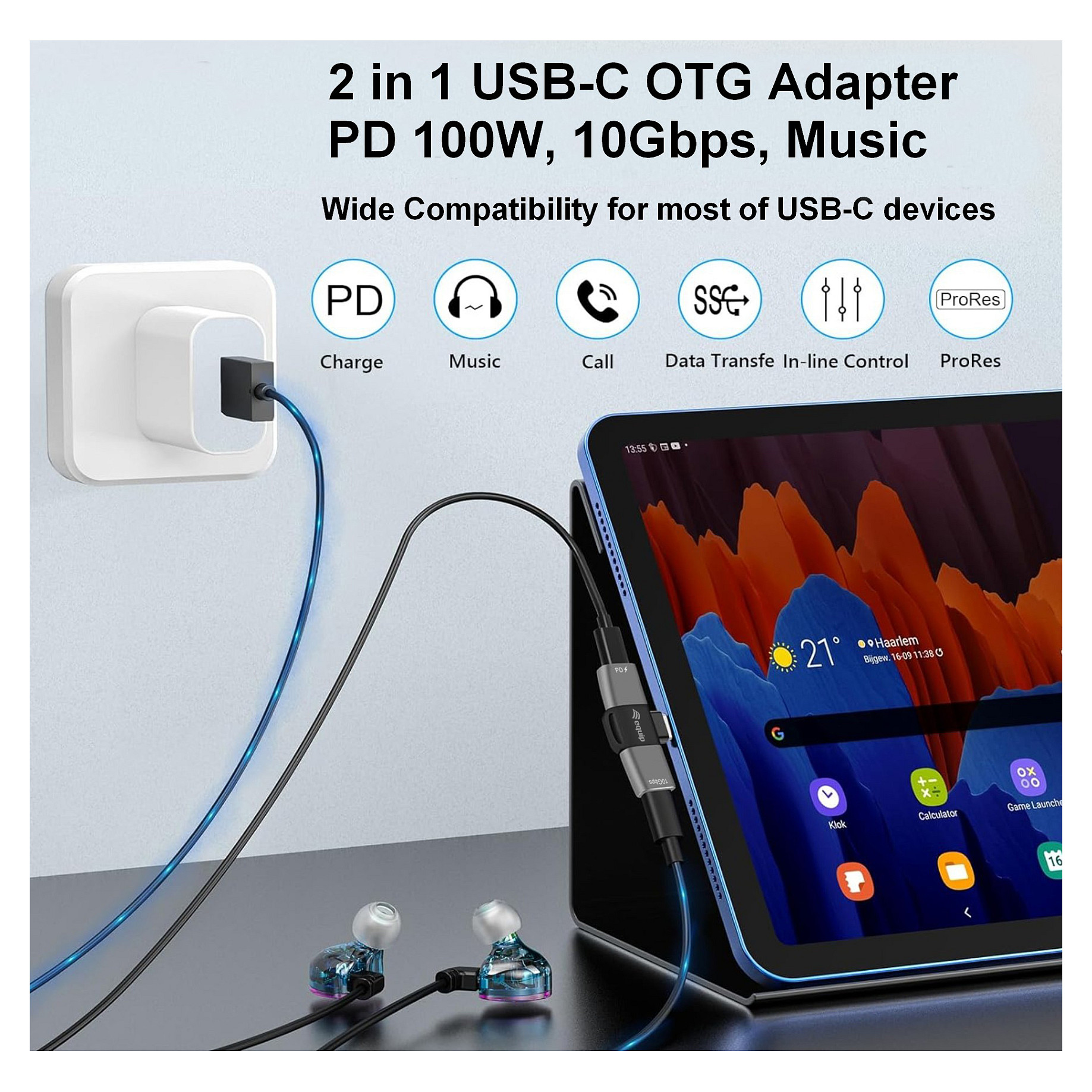 Adapter EQUIP 133496 USB-C na 2x USB-C (10Gbps, PD 100W)-2