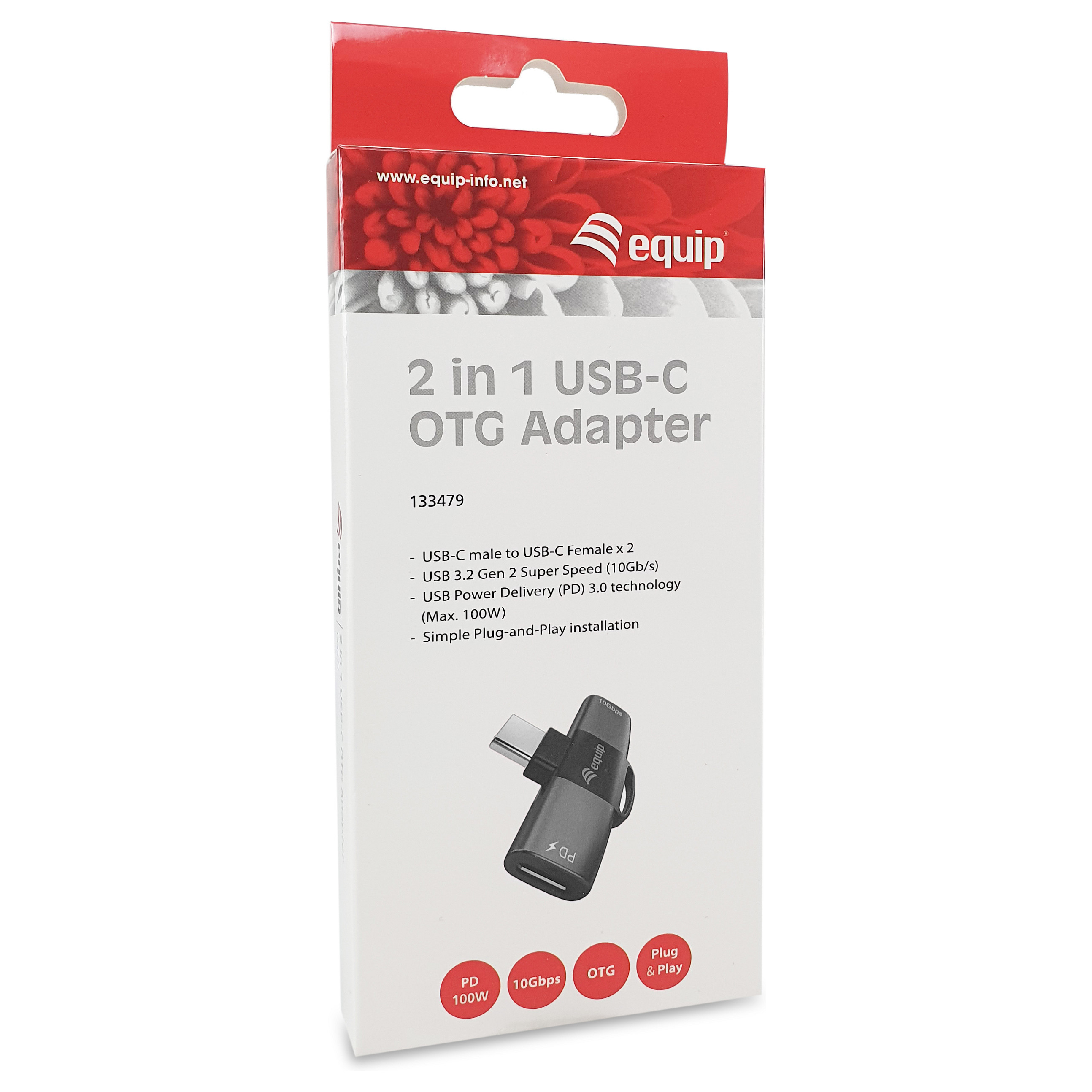 Adapter EQUIP 133496 USB-C na 2x USB-C (10Gbps, PD 100W)-3