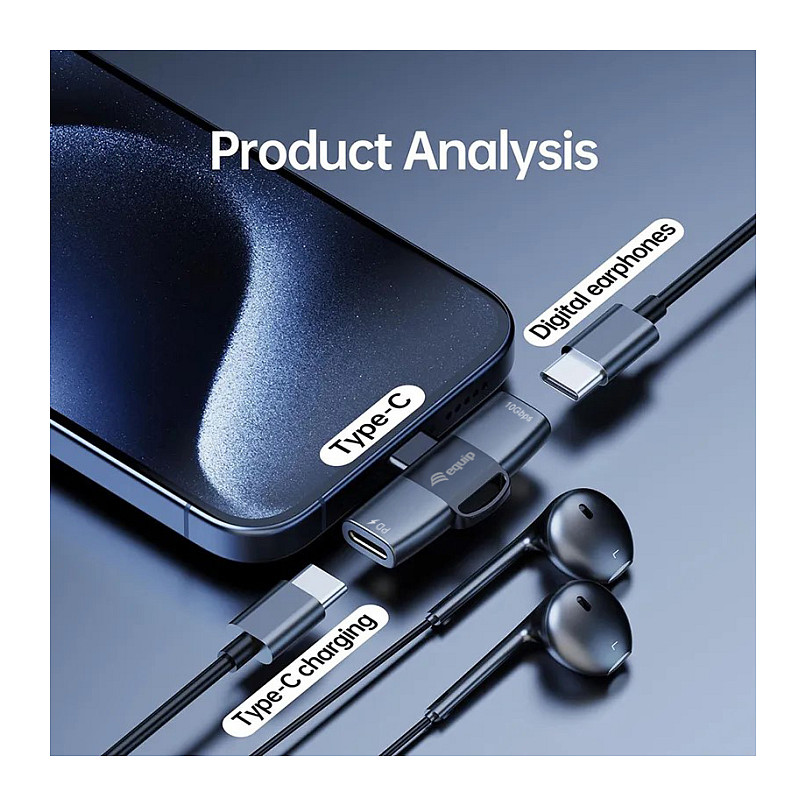 Adapter EQUIP 133496 USB-C na 2x USB-C (10Gbps, PD 100W)-6