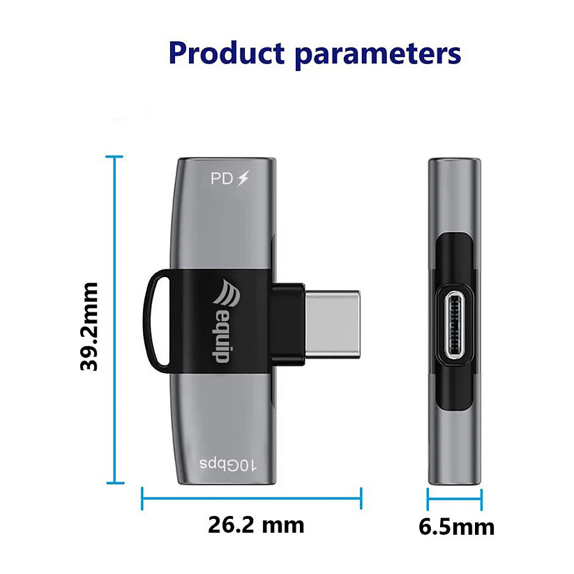 Adapter EQUIP 133496 USB-C na 2x USB-C (10Gbps, PD 100W)-10