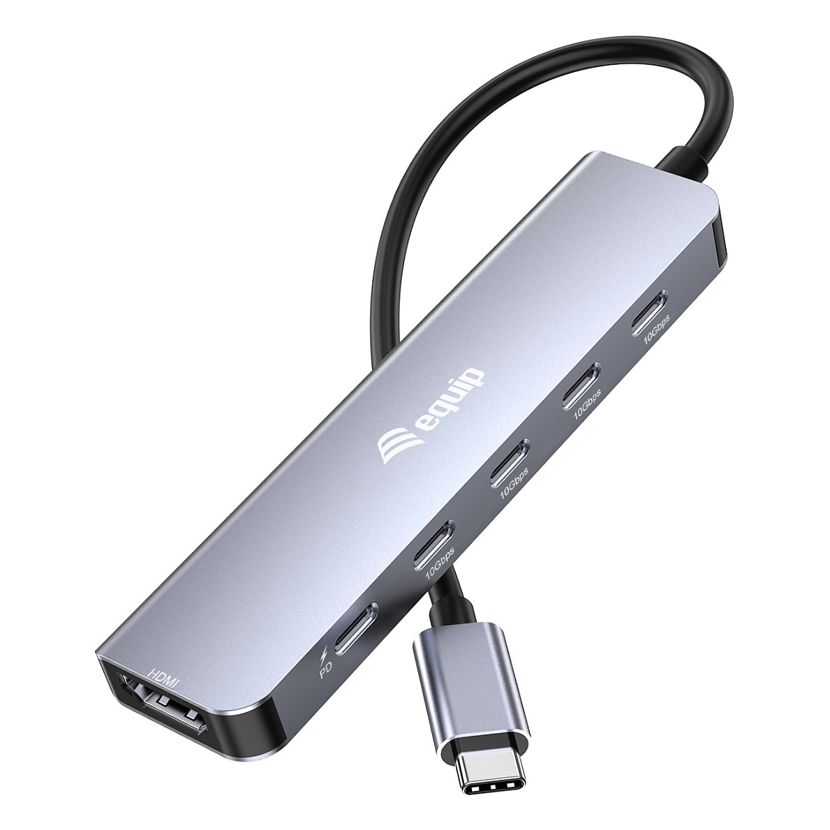 USB-C adapter EQUIP 133493 4-u-1 (HDMI 4K@60Hz, 2x USB-C, USB-C PD 100W)-0