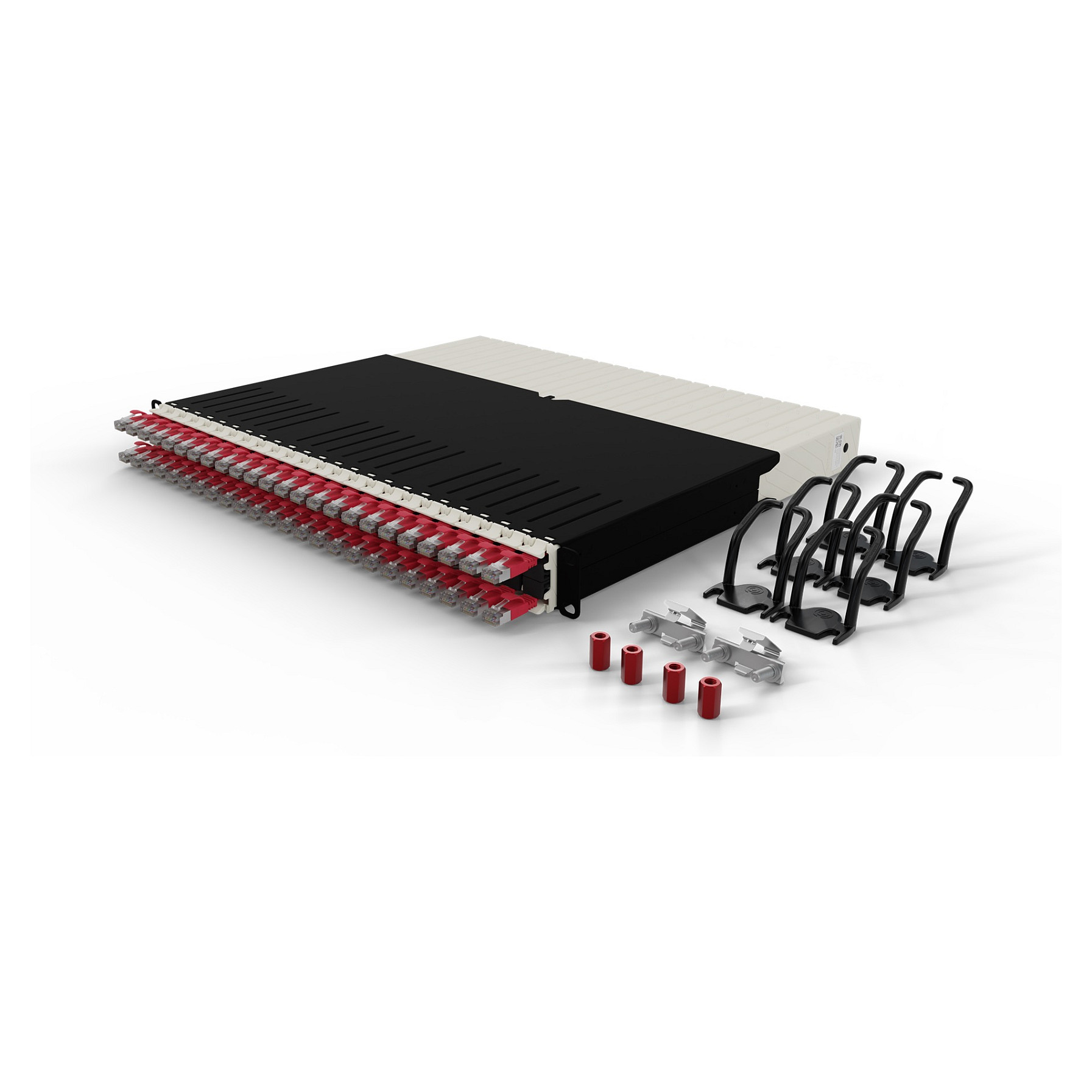 Sustav za upravljanje kabelima PATCHBOX .ONE 8RU STP (24x Cat.6a, 0.8m, crveni)-4