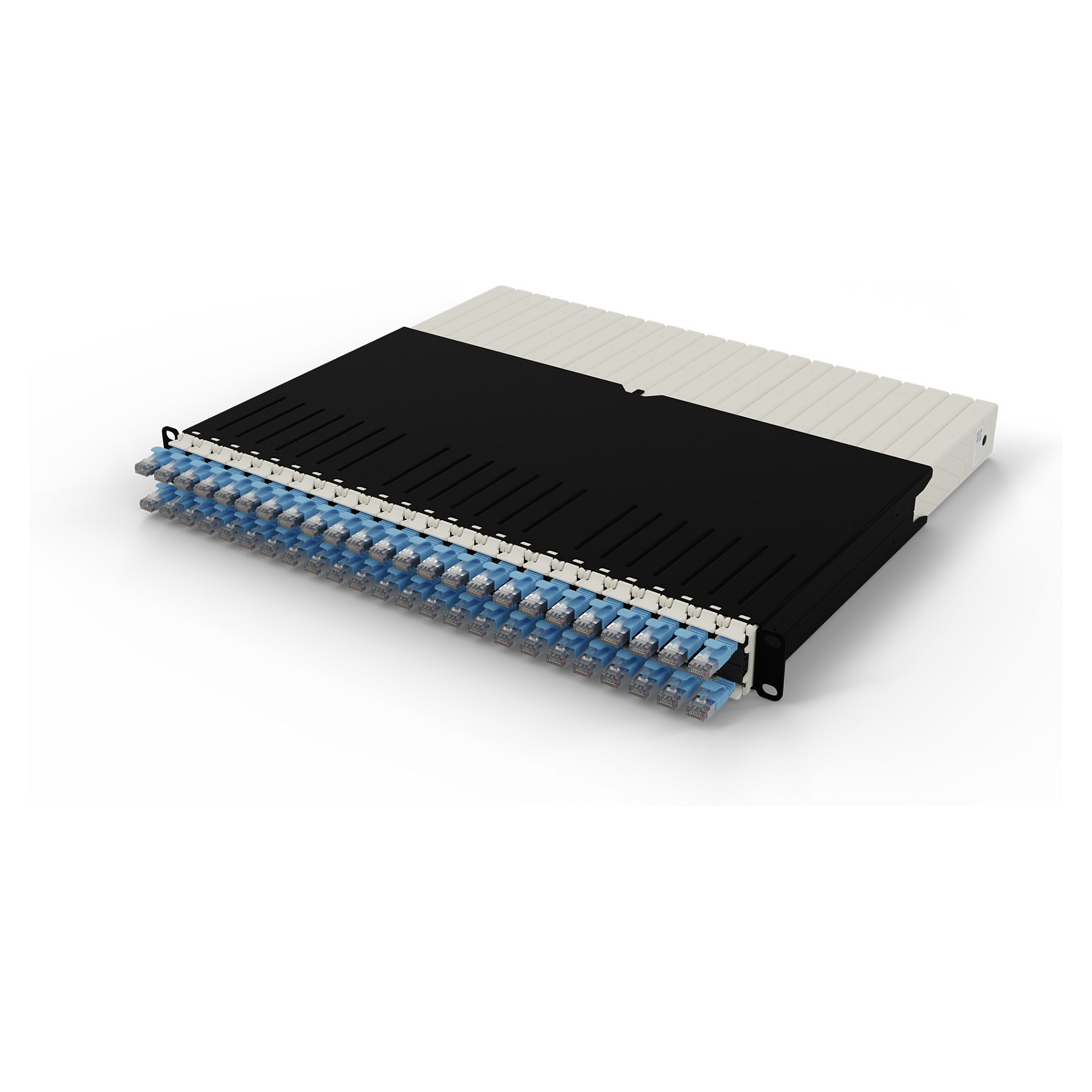 Sustav za upravljanje kabelima PATCHBOX Plus+ STP Cat. 6a (1U, 24 x 0.8m, plavi)-2