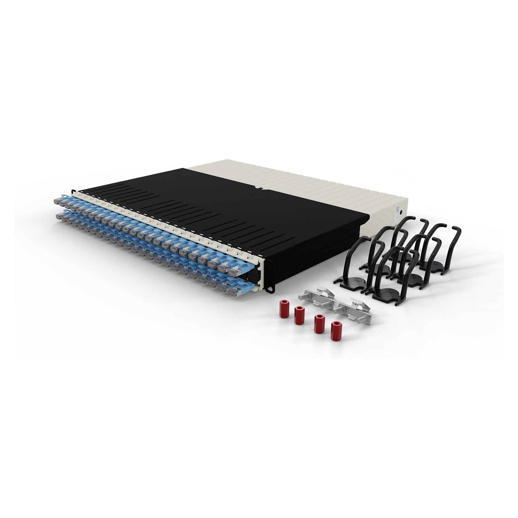 Sustav za upravljanje kabelima PATCHBOX Plus+ STP Cat. 6a (1U, 24 x 0.8m, plavi)-4