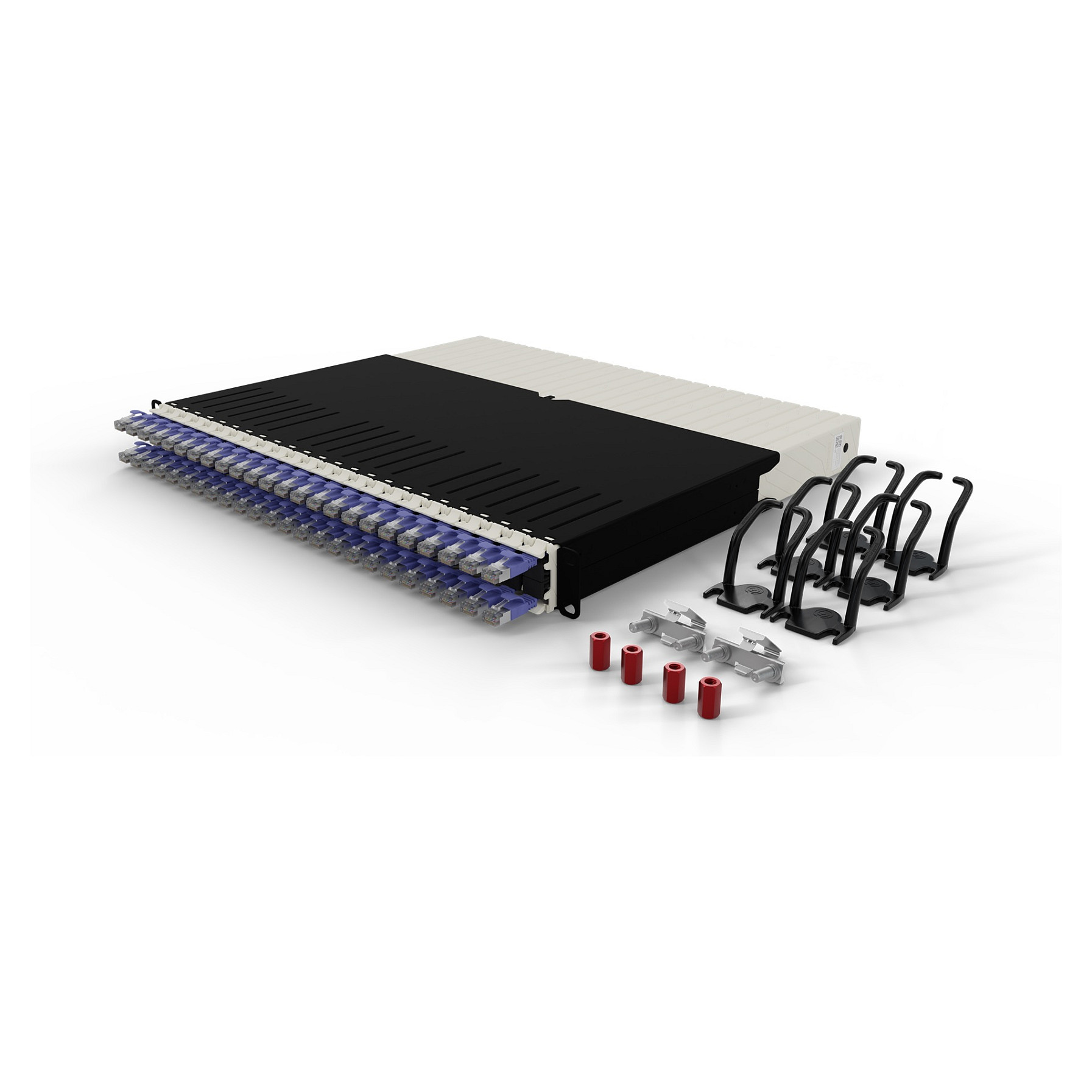 Sustav za upravljanje kabelima PATCHBOX .one 8RU STP (24x Cat.6a 0.8m, ljubičasti)-4