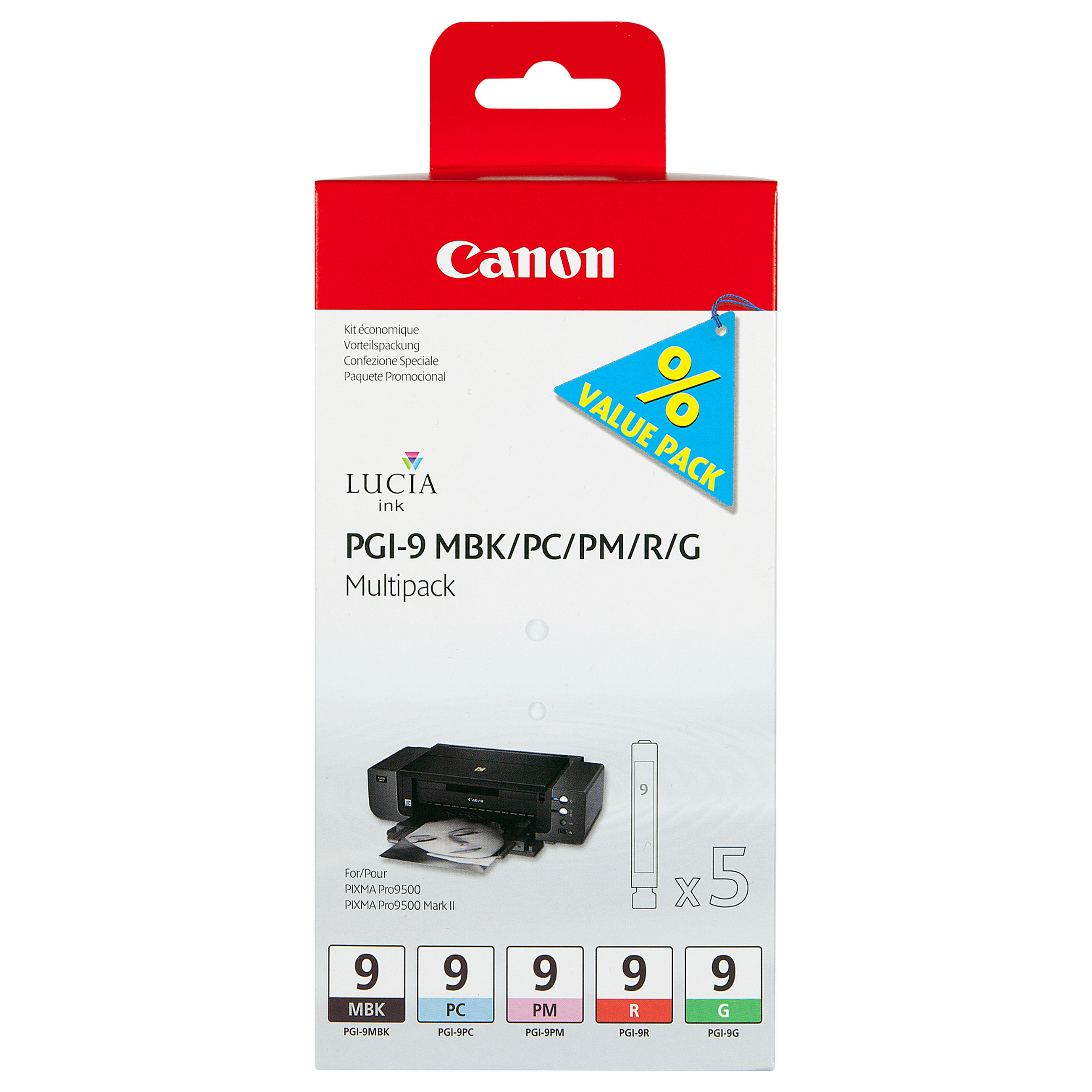 Tinta CANON PGI-9 Multipack (5 boja, PGI-9PBK/C/M/Y/GY)