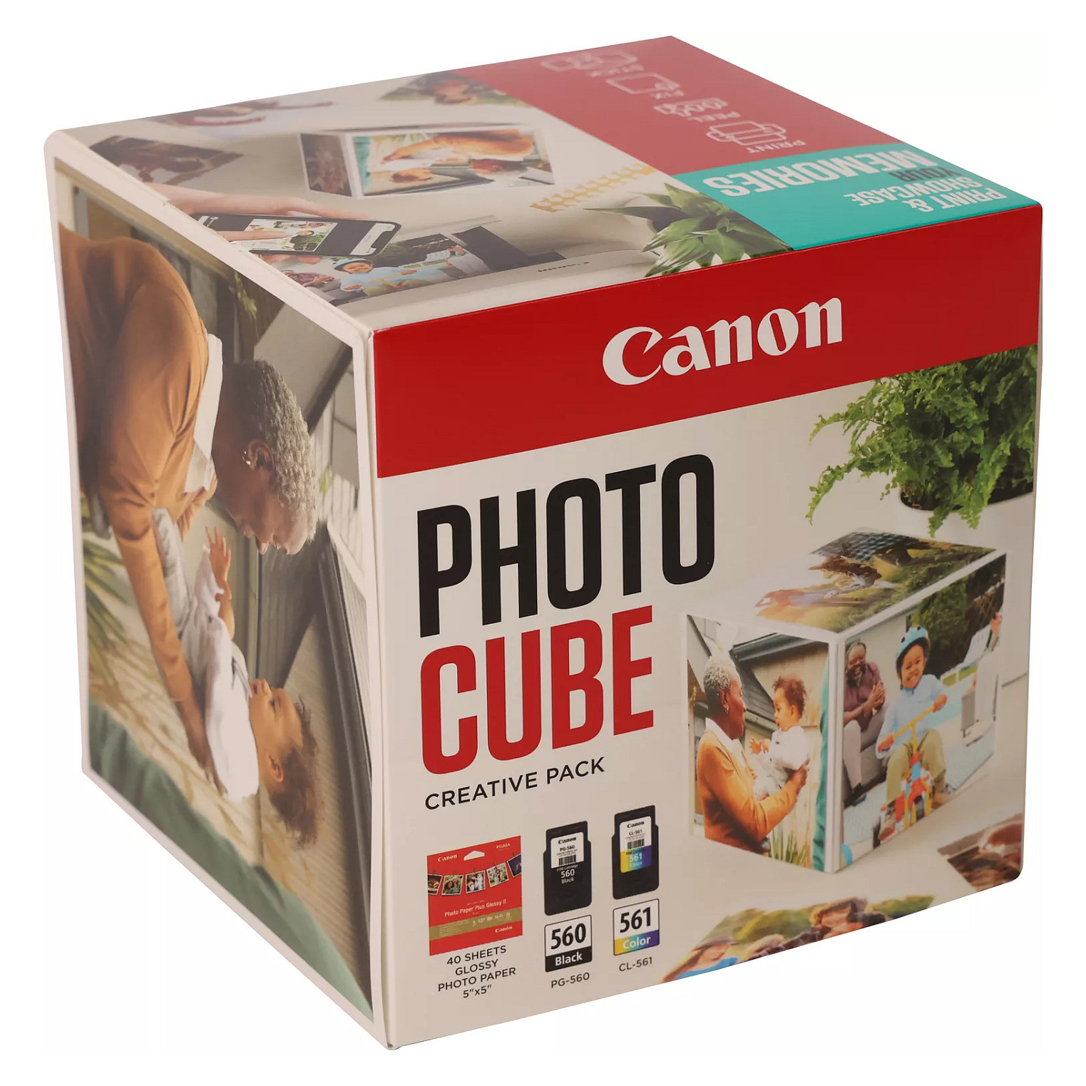 Set tinti i foto papira CANON PG-560/CL-561 Photo Cube Creative Pack (Crna + Boja, 40 listova 10x15cm)