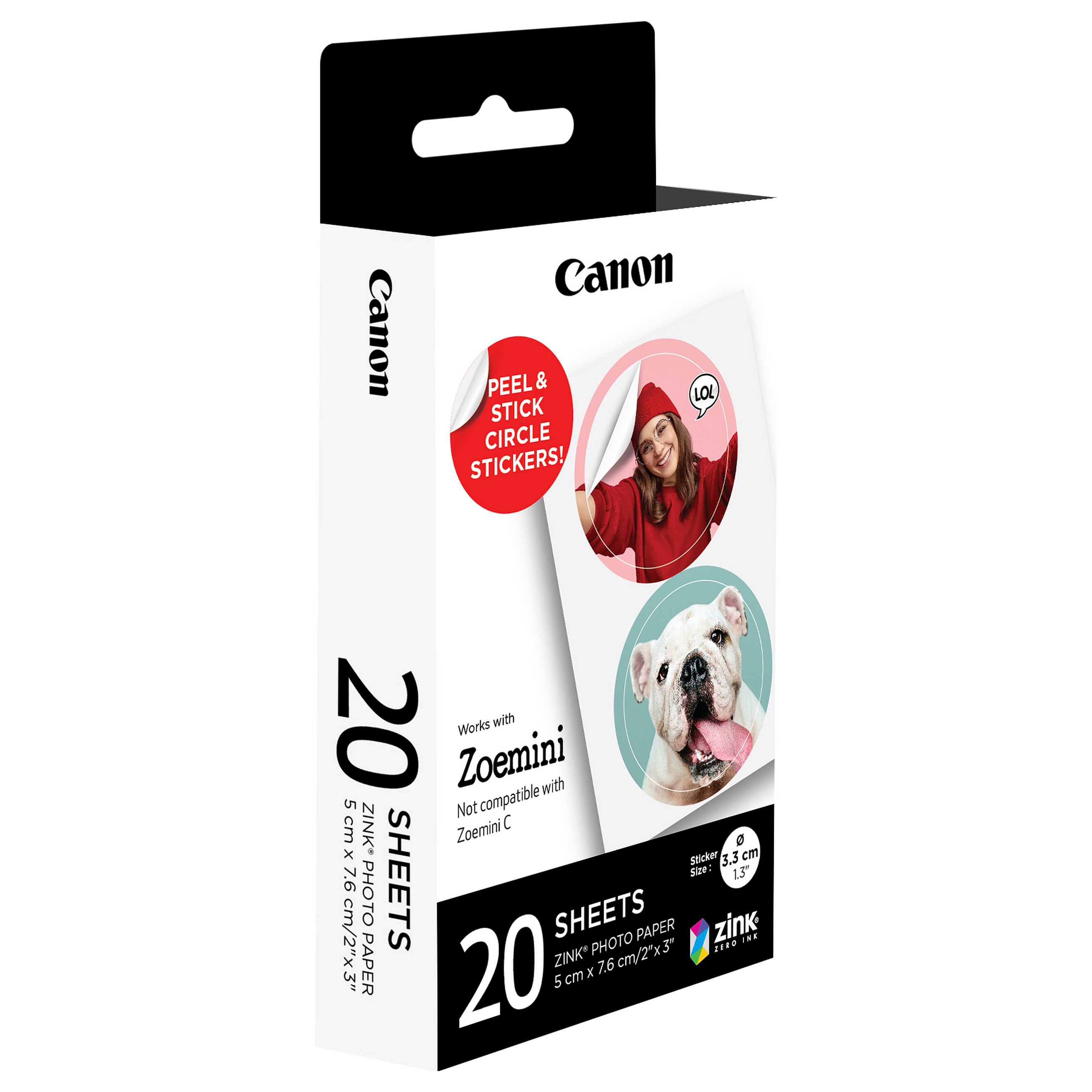 Foto papir CANON ZP-2030-2C ZINK (3.3x3.3cm, 20 listova, samoljepljivi)-0