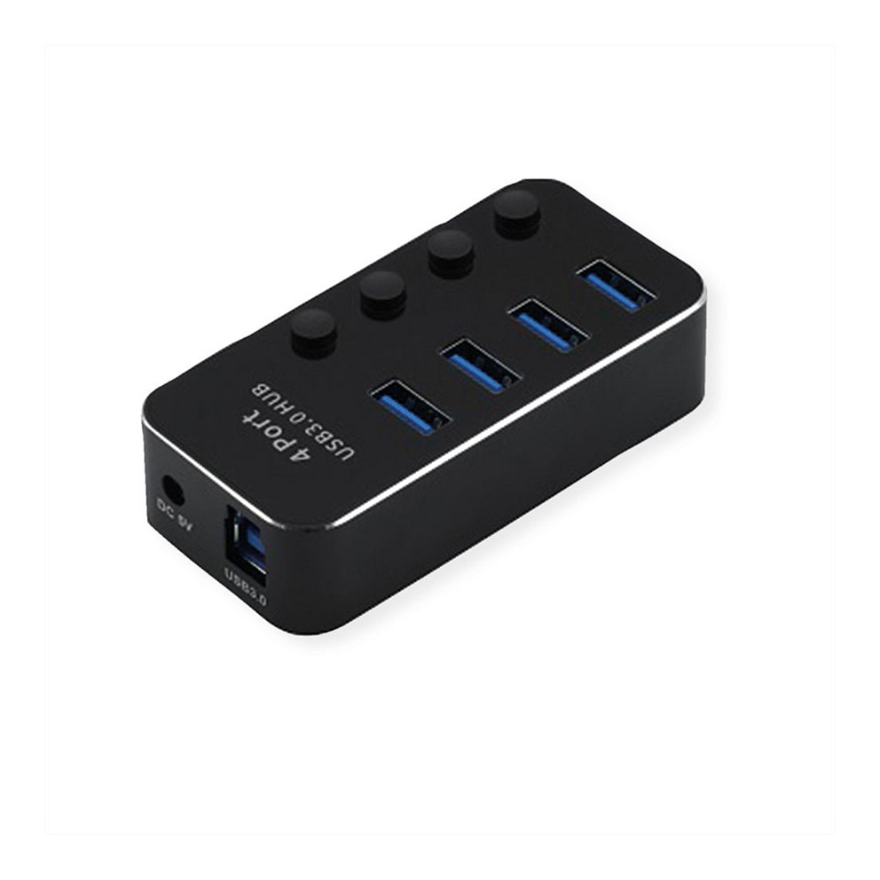 USB Hub ROLINE 4-portni 3.2 Gen 1 (5 Gbit/s, individualni prekidači)-1