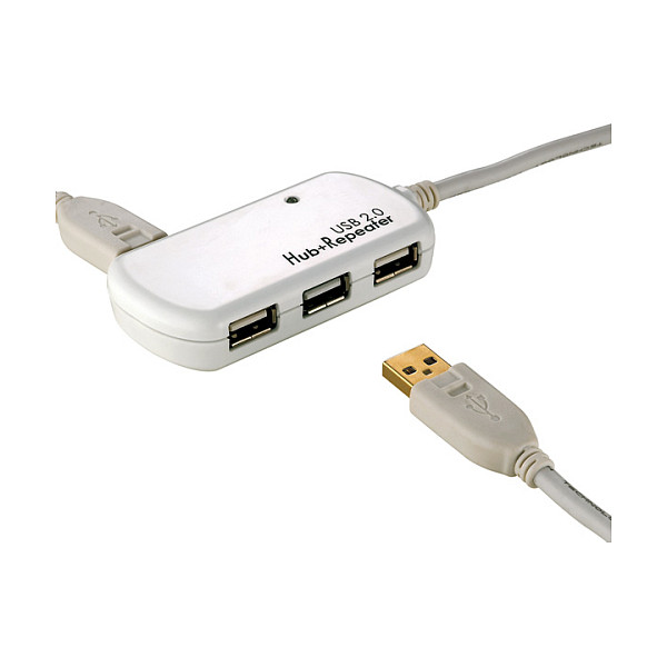 USB Hub ROLINE 2.0 4-Port s Repeaterom (12m, aktivno pojačalo)-0