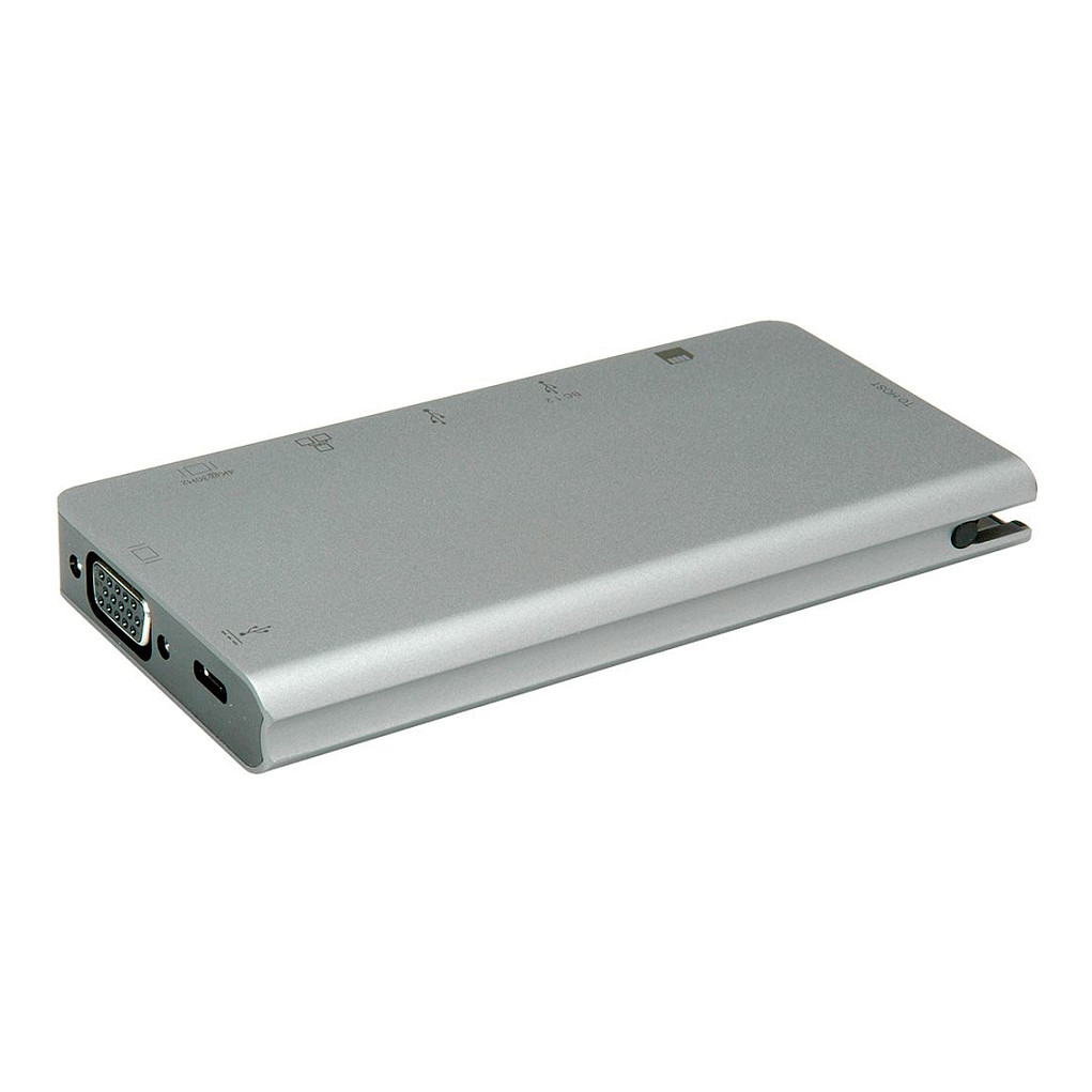 Docking stanica ROLINE USB-C 7-u-1 (HDMI 4K, VGA, 2x USB 3.2, LAN, PD 100W, čitač kartica)-3