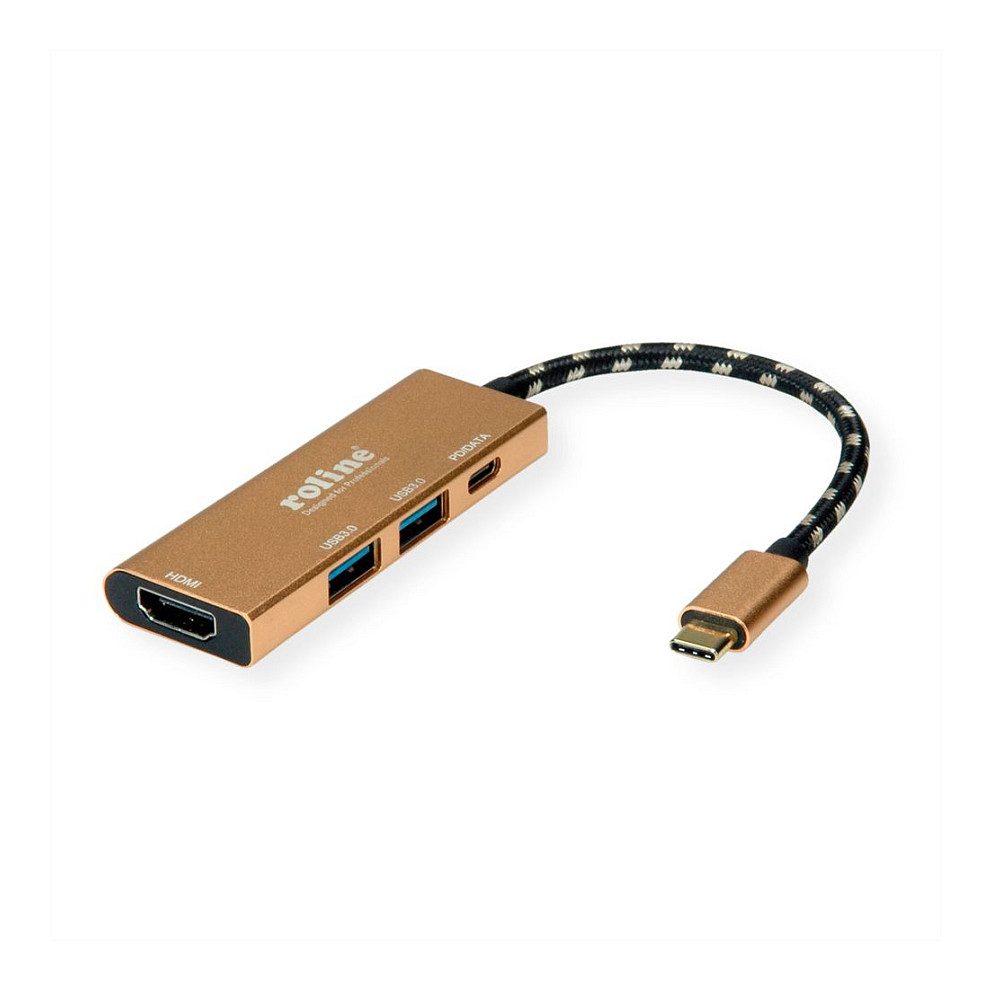 Docking stanica ROLINE GOLD USB-C (HDMI 4K, 2x USB 3.2 Gen 1, PD)-0