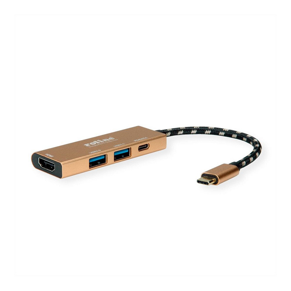 Docking stanica ROLINE GOLD USB-C (HDMI 4K, 2x USB 3.2 Gen 1, PD)-1