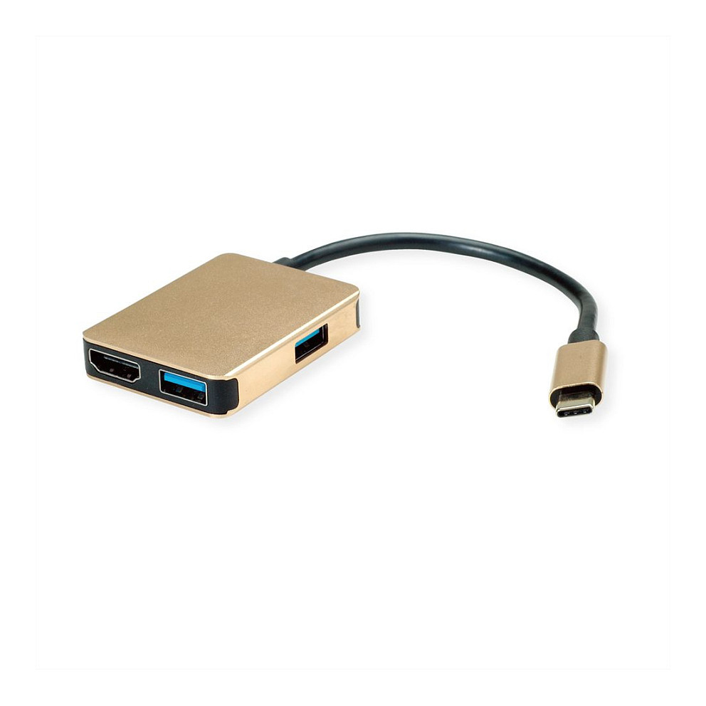 USB-C Hub ROLINE GOLD 12.02.1121 (HDMI 4K, 2x USB 3.2, PD)