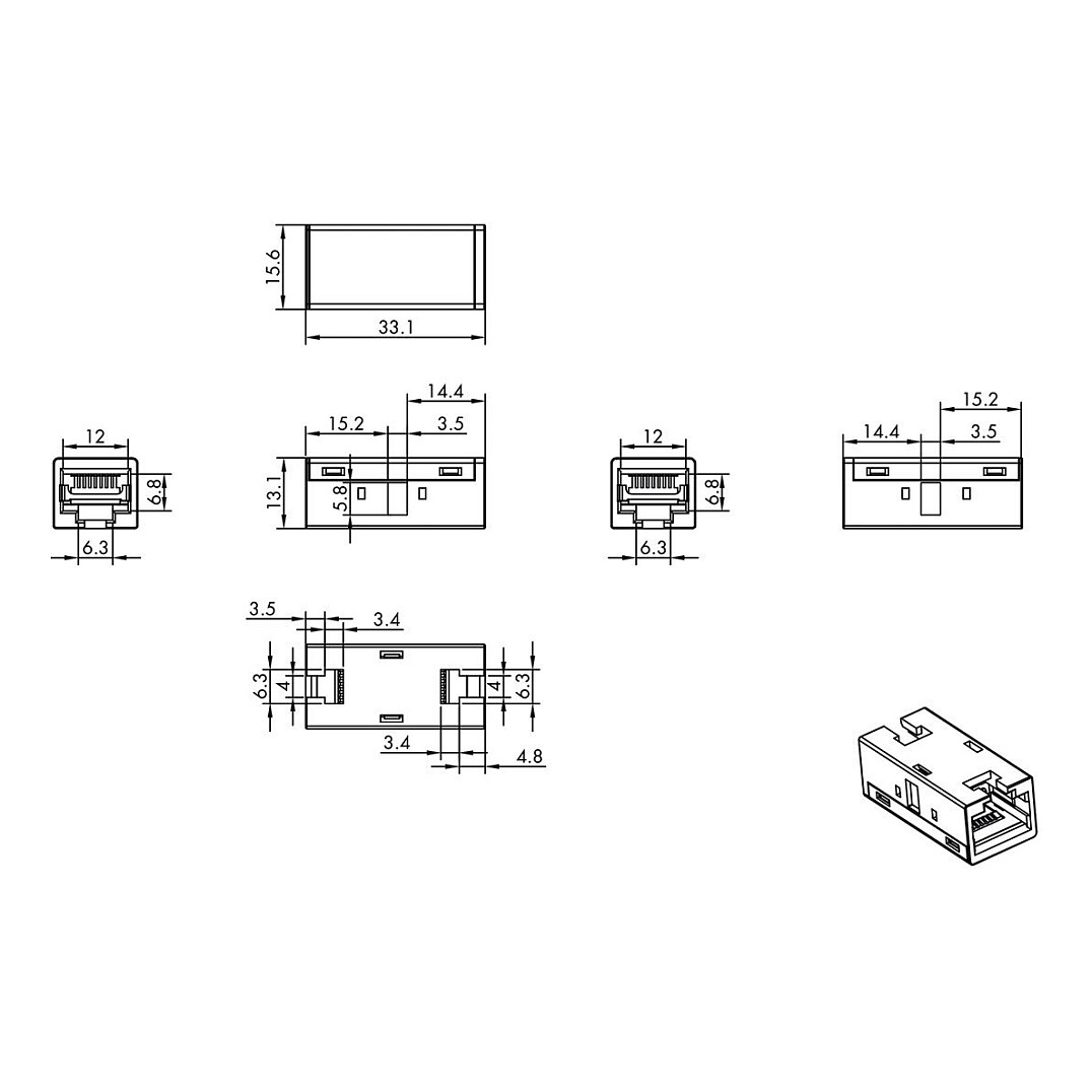 Mrežna spojnica ROLINE RJ-45 Cat.6A (oklopljena, metalno kućište)-3