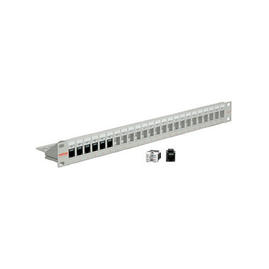 Patch panel ROLINE 19" Keystone 24 porta neoklopljen sivi (26.11.0356)