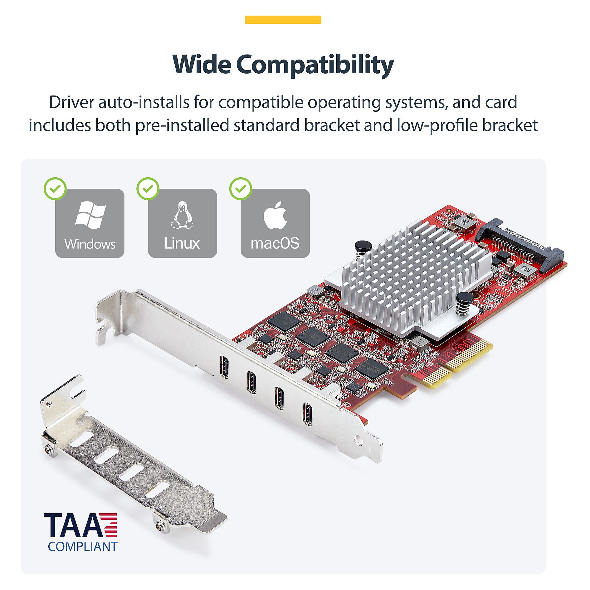 USB-C PCIe kartica STARTECH 4-Port (10Gbps, 4x kontrolera, PCIe 3.0 x4)-11