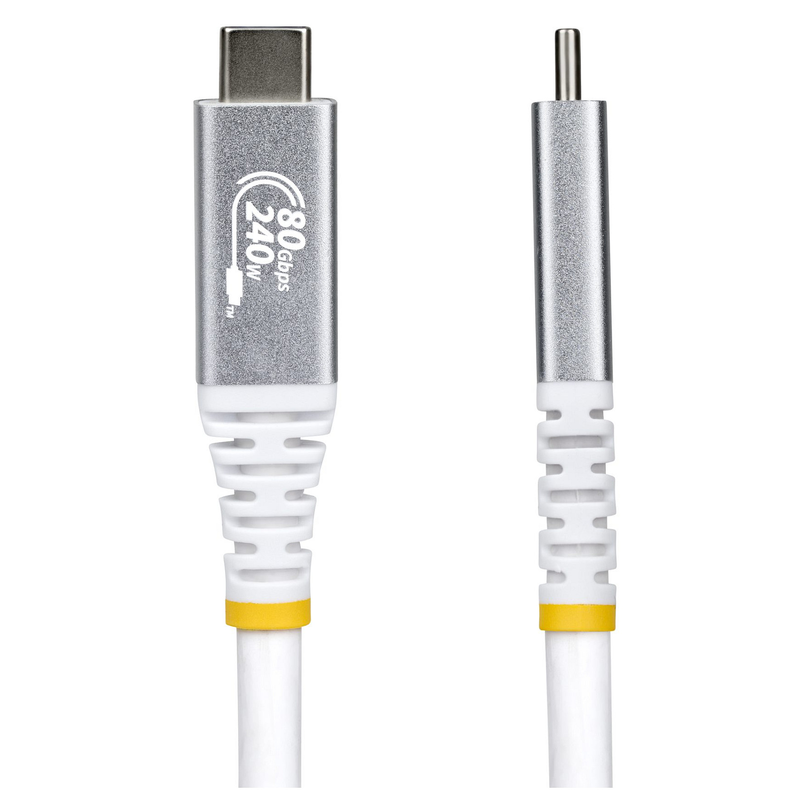 USB-C kabel STARTECH USB4 80Gbps 1m (240W PD, 8K 120Hz, DP 2.1, Thunderbolt 4, bijeli)-1