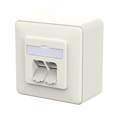Mrežna utičnica METZ CONNECT E-DAT C6A LSA++ (2-portna, Cat.6A, Nadžbukna, Bijela)-0
