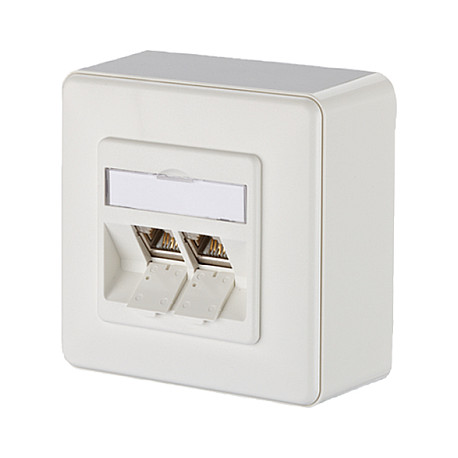 Mrežna utičnica METZ CONNECT BTR E-DAT AP/2 (2x RJ45, Cat.6, Class E, nadžbukna)-0