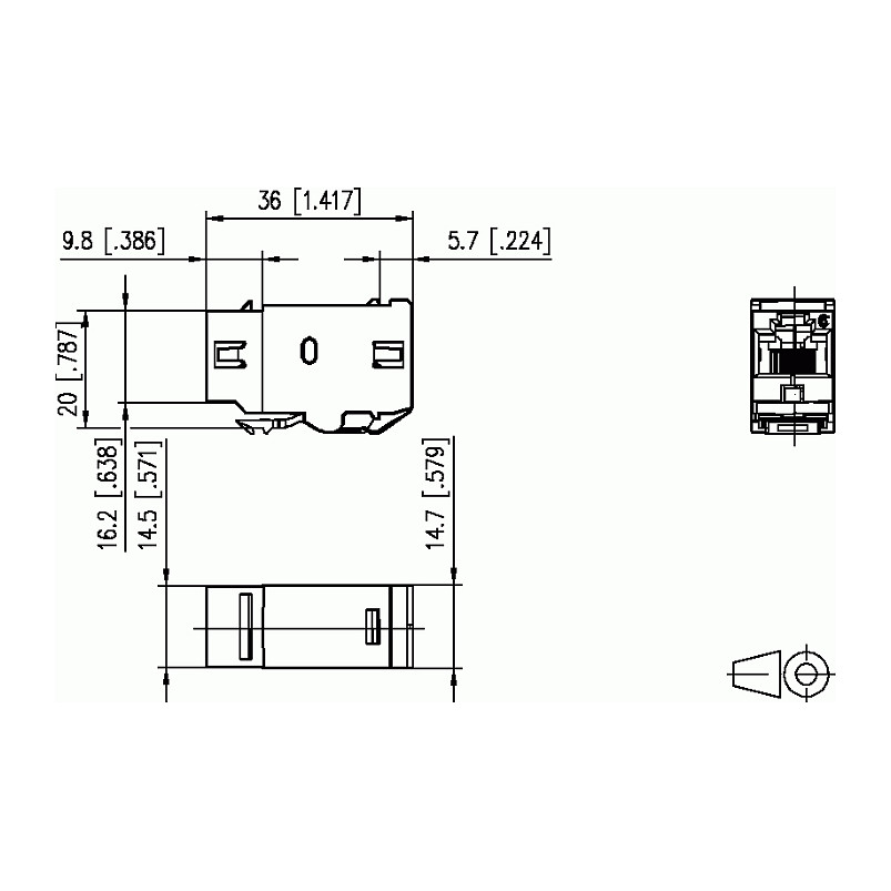 Keystone spojnica METZ CONNECT E-DAT Modul Cat.6 (RJ45, Class E, 130945-I)-1