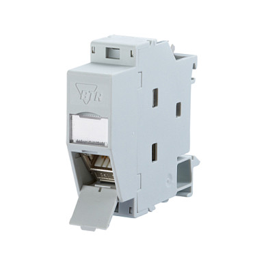 Mrežni modul METZ CONNECT REGplus IP20 C6Amodul 180 M (Cat.6A, RJ45, 10 GBit, za DIN šinu)-0
