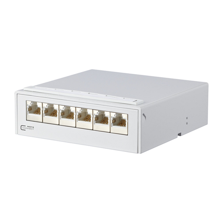 Mrežni razdjelnik METZ CONNECT E-DAT C6 (6x RJ45, Cat.6, nadžbukni)-0